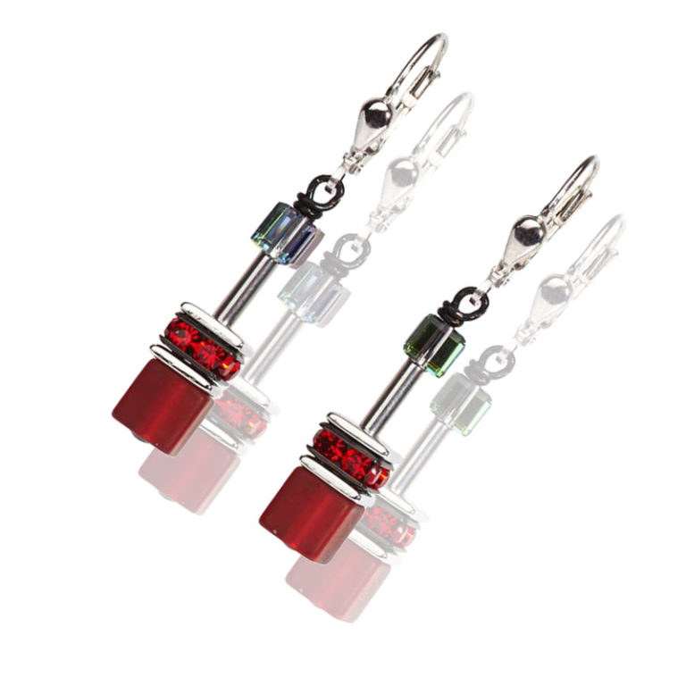 Ohrpendel GeoCube rot COEUR DE LION