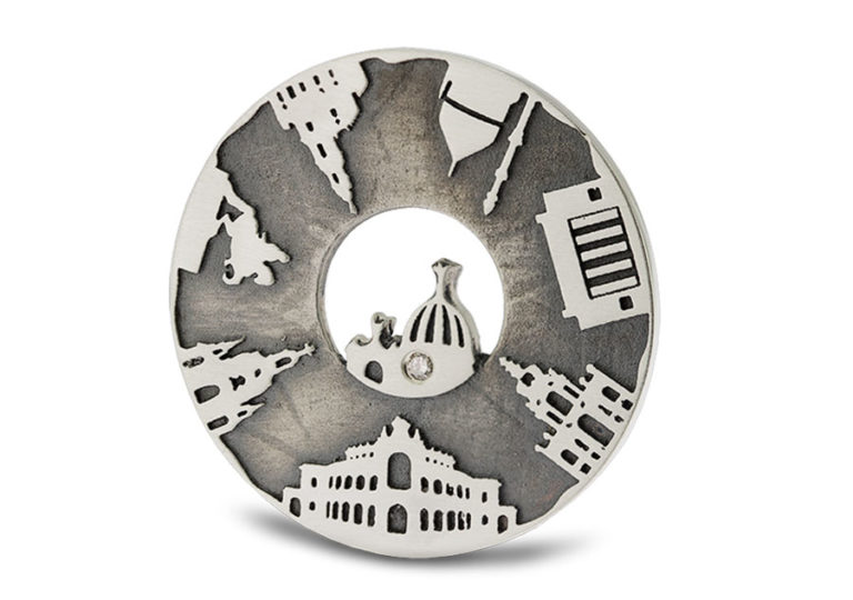 Anhänger Dresden Schmuck Panometer Frauenkirche Semperoper Goldener Reiter Zwinger Hygiene Museum Yenidze Hofkirche Zitronenpresse Albertinum 925er Silber mit Diamant, Souvenir, Accessoire, Geschenk