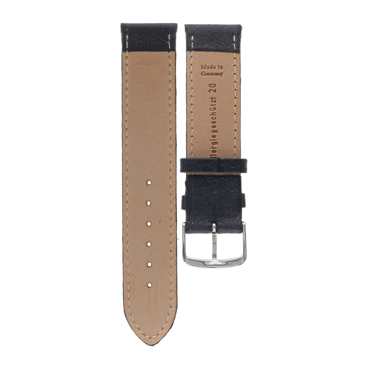 Uhrenarmband Herren schwarz | 18 mm 20 mm | Leder – Bild 2