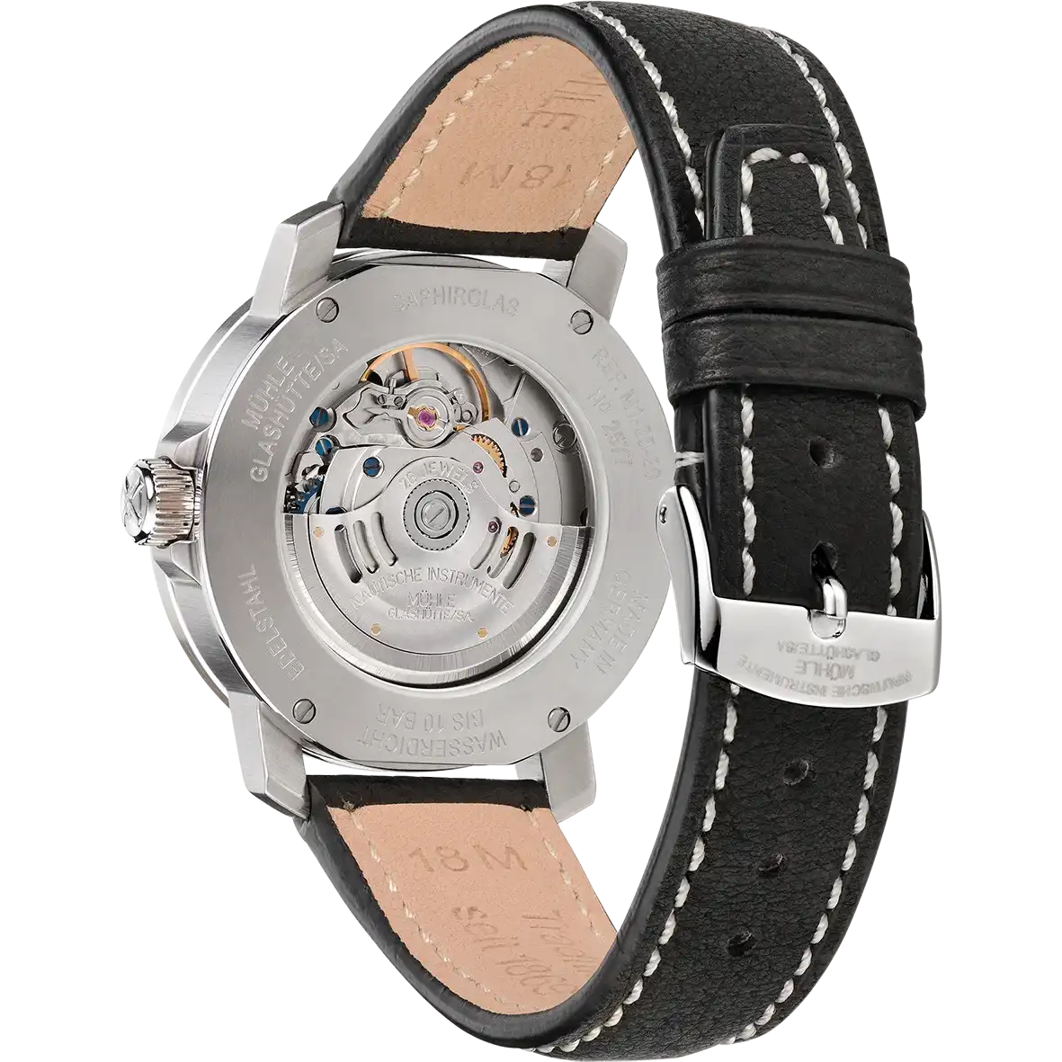 29er Uhrenarmband 18 mm | schwarz | Mühle Glashütte – Bild 4