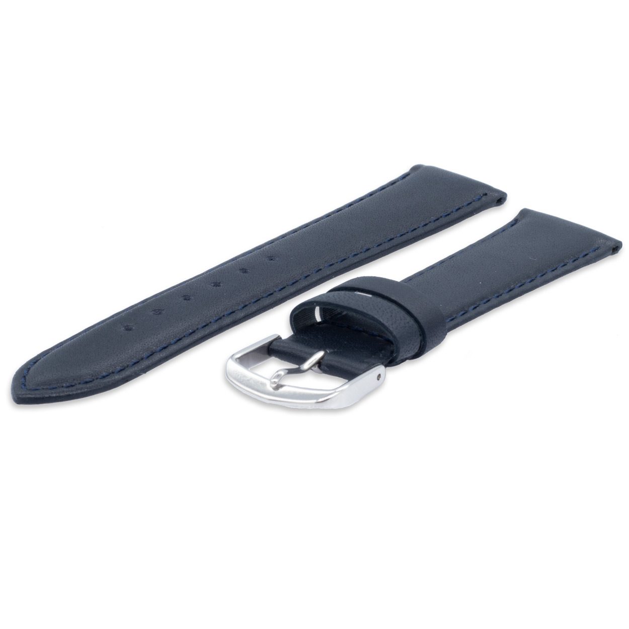 Uhrenarmband Herren Kalbsleder dunkelblau | 18-20 mm wasserfest