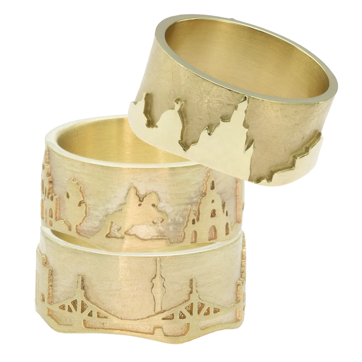 Dresden Ring Stadt, Dresden-Schmuck, 585er Gold, Accessoire, Geschenk, Souvenir, Stadt Ring Dresden, Dresden-Schmuck, 925er Silber, Accessoire, Geschenk, Souvenir, Frauenkirche, Blaues Wunder, Fernsehturm, Hygienemuseum, Dresdner Zwinger, Goldener Reiter, Hofkirche, Semperoper, Albertinum, Zitronenpresse, Yenidze