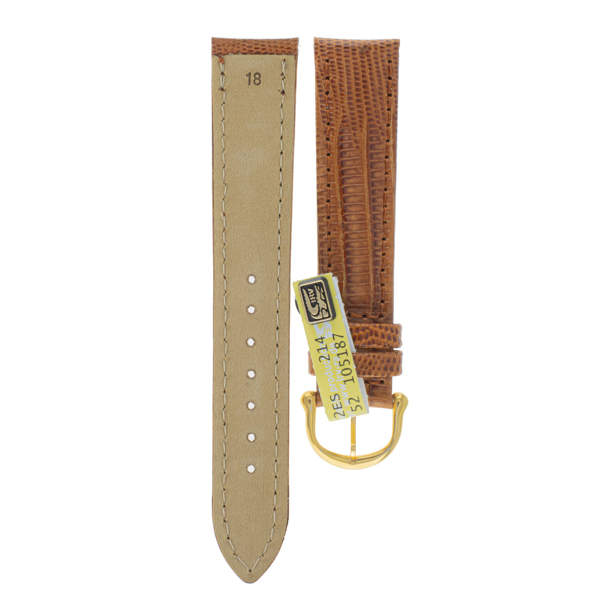 Uhrenarmband Herren echtes Teju-Eidechse | 18-19 mm | goldbraun – Bild 3