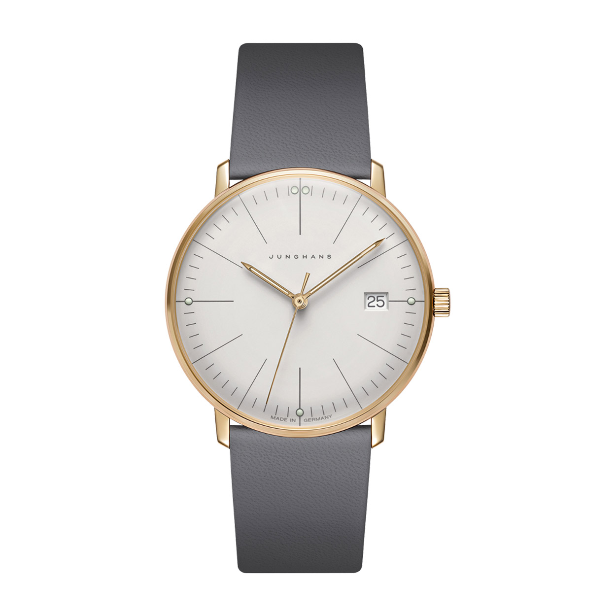 Max Bill Uhrenarmband grau 17 mm Leder – Bild 4