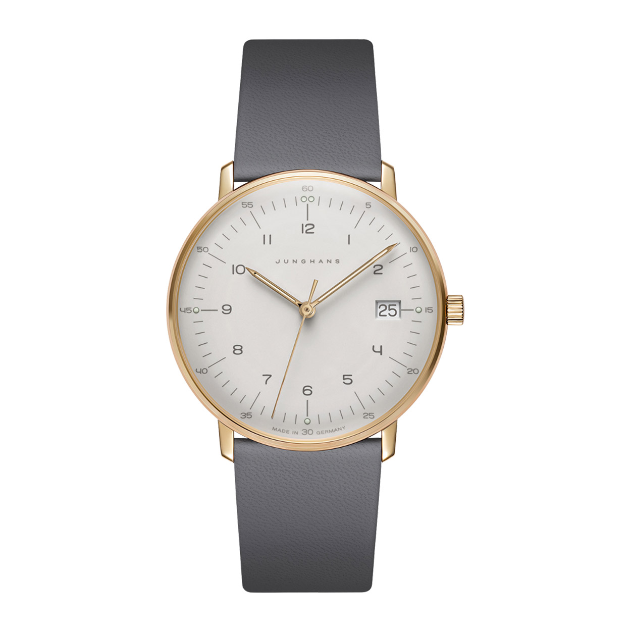 Max Bill Uhrenarmband grau 17 mm Leder – Bild 5