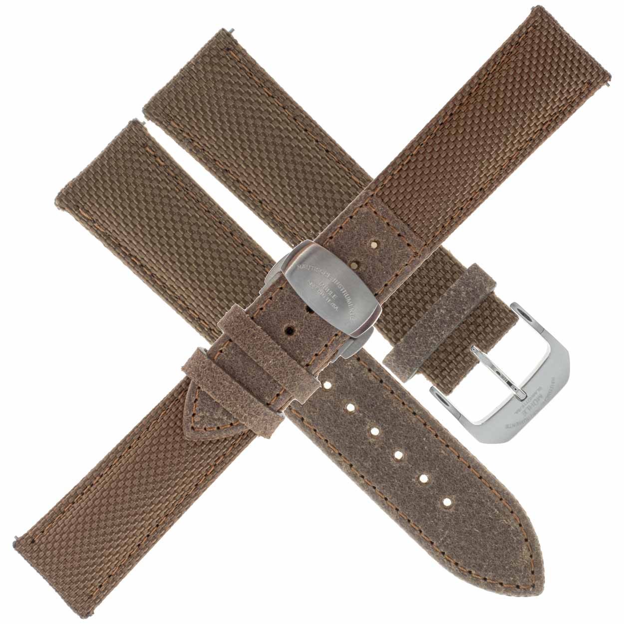 29er Big - Uhrenarmband Canvas kaffeebraun 22 mm Mühle Glashütte